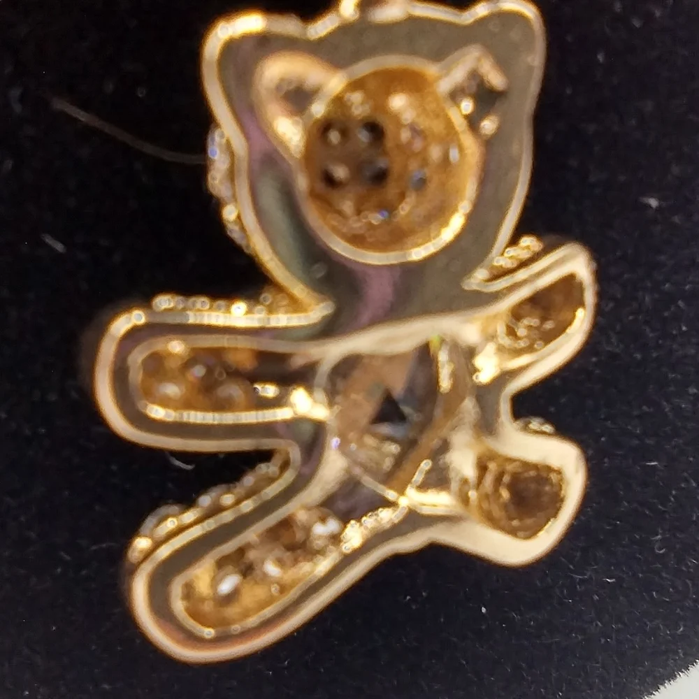 Dainty Gummy Bear Necklace for Women 14K Gold Plated Cubic Zirconia